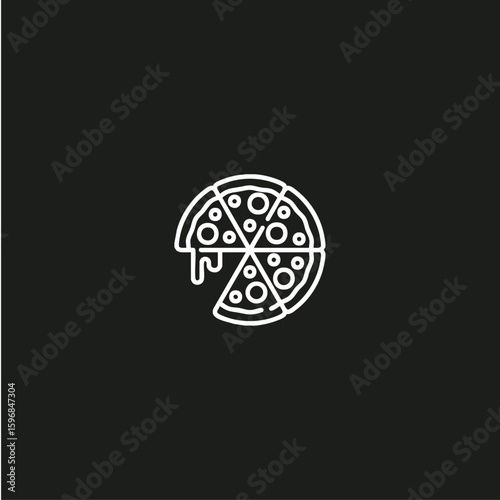 Pizza icon logo flat vector design