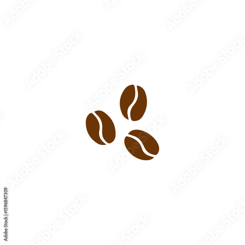 Coffe bean icon logo flat vector design