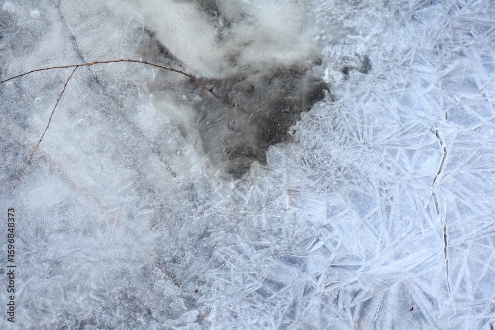 Obraz premium ice on the river in the spring, the texture of the ice
