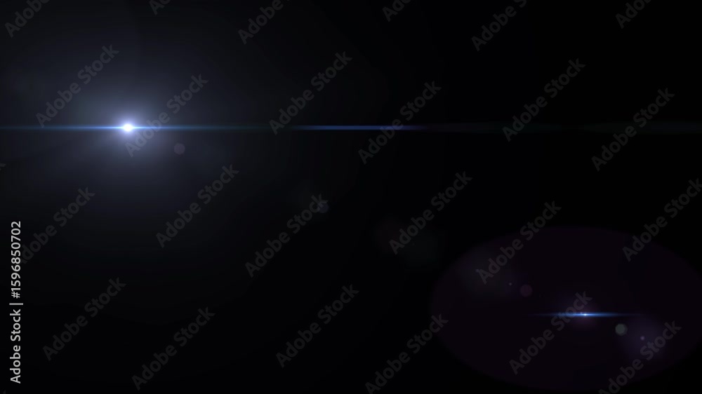 camera lens flare blue light and rays flicker glowing alpha channel loopable animation,film isolated motion design element