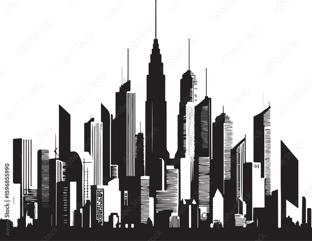 Fototapeta premium city skyline silhouette vector design