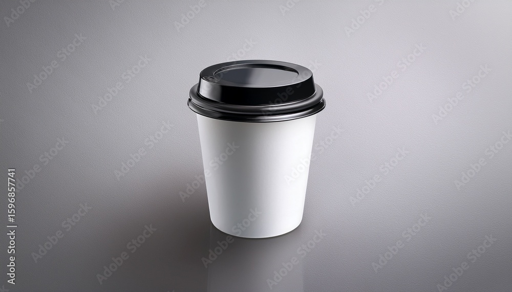 minimalist white coffee cup with black lid minimalist white coffee cup with black lid