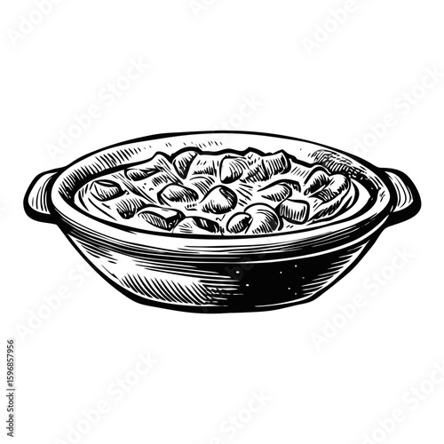 Classic beef stroganoff served in a traditional bowl with creamy sauce, a hearty comfort food. Beef stroganoff presents tender pieces of beef simmered to perfection in rich, savory sauce.