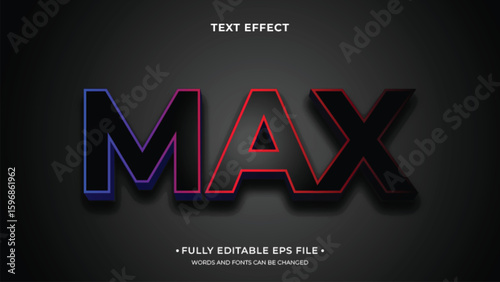 editable black text effect, 3d text effect