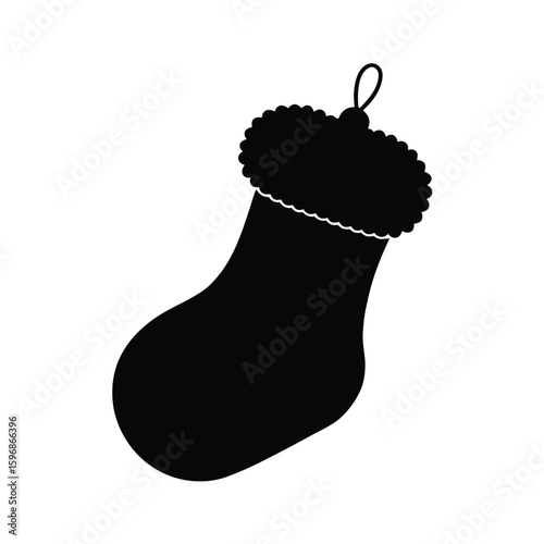 Classic christmas stocking silhouette festive holiday decoration design