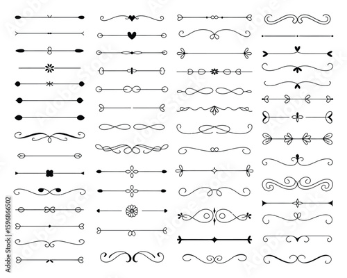 hand-drawn navy blue scrollwork