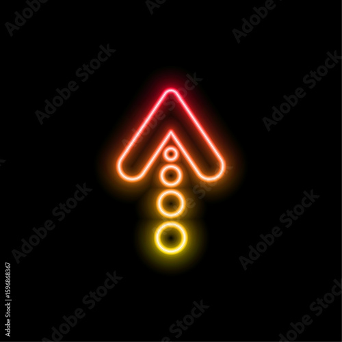 Abstract Glowing Neon Arrow Icon Illustration Background