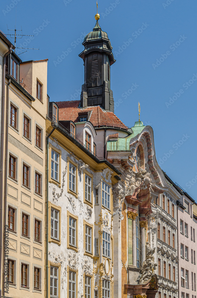 Obraz premium Baroque facade of the Asam Church (Asamkirche) in Munich, Germany