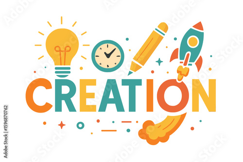 The terms creation, idea, imagination, invention, machine, concept, solution, and creative are all interconnected