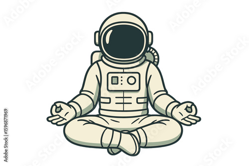 The yoga astronaut assumes the Lotus pose for meditation and spiritual practice