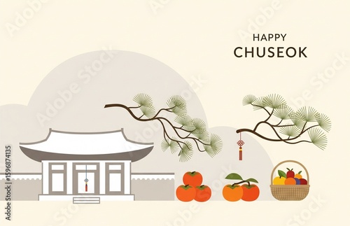 한국 전통 추석 설날 한가위 명절 배경 | 풍성한 명절 분위기와 가족