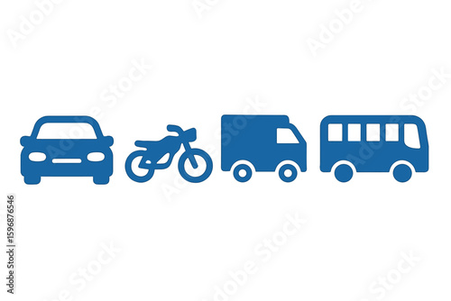 Editable icons of common public transportation in the Philippines include the jeepney and tricycle