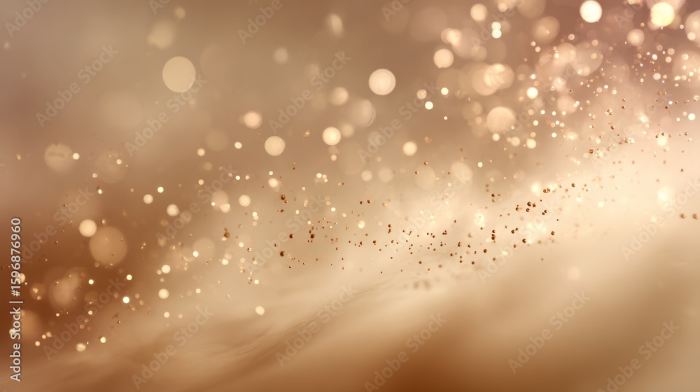 Obraz premium Soft bokeh light particles floating over warm beige textured background