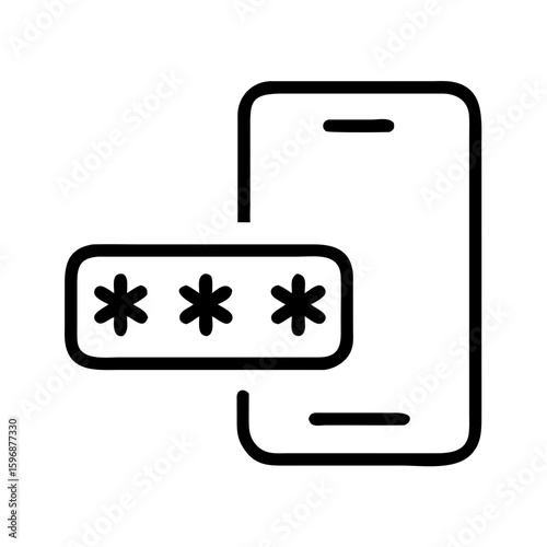 Two-factor authentication flat vector icon with smartphone and padlock
