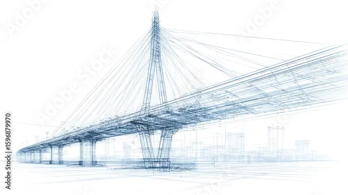 Obraz Abstract architectural bridge drawing