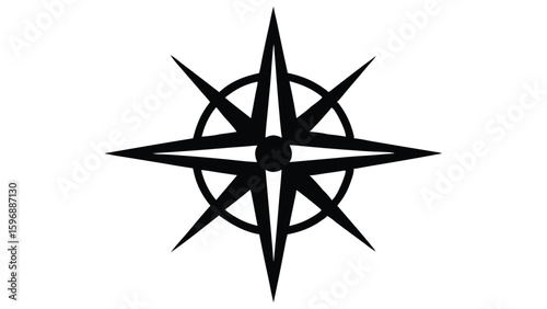 Stylized compass rose with navigational elements and color gradients