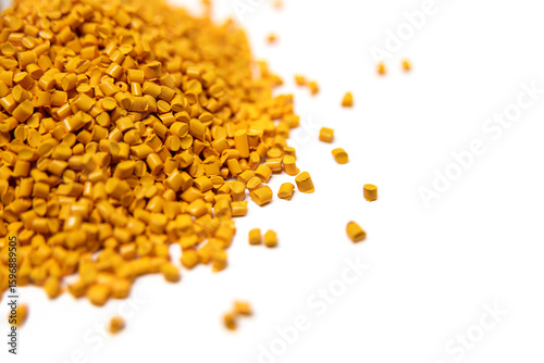 Obraz na płótnie Orange color plastic polymer granules