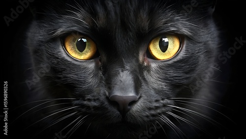black cat portrait