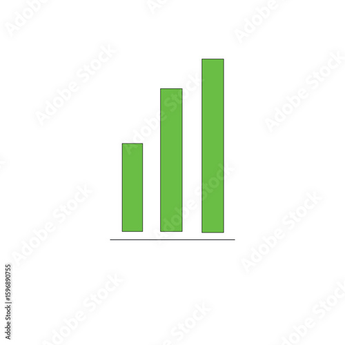 Free Download Three green bar graph rising on white background chart - GFXLoad