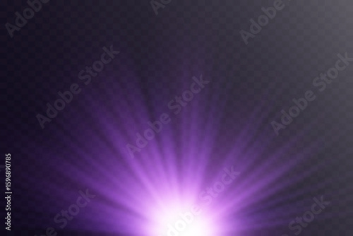 Flash of purple rays of starlight.Vector EPS 10.