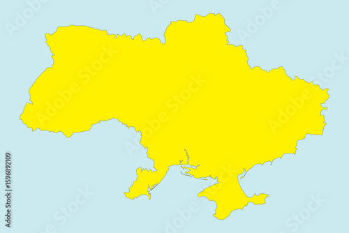 Vector graphic artwork suitable for print and web containing flat detailed map of UKRAINE