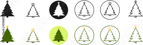 Set icons Christmas tree