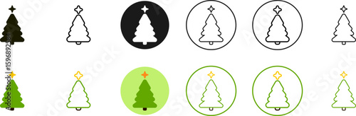 Set icons of Christmas fir