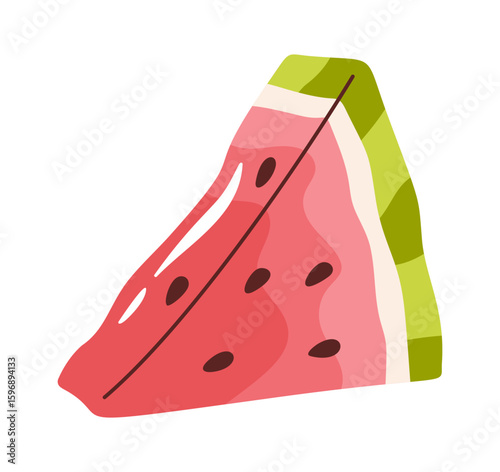 Hand drawn watermelon slice design