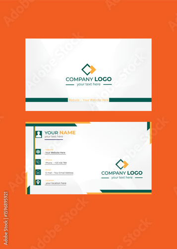 Double-sided creative business card template. Portrait and landscape orientation. Horizontal and vertical layout. Vector illustration
