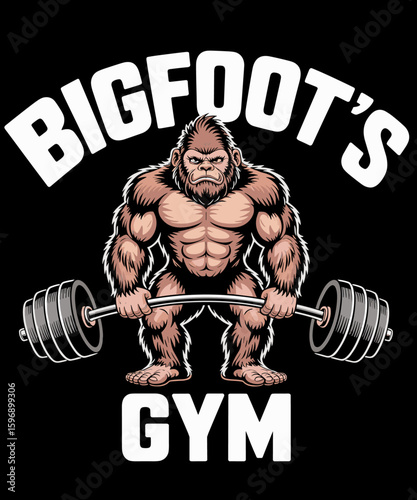 Bigfoot Gym Funny Sasquatch bodybuilding Weightlifting
