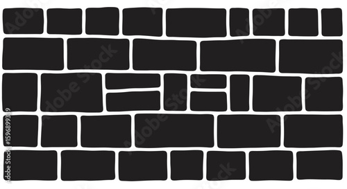 Dark Grey Stonework Pattern Featuring Irregularly Shaped Blocks and White Grout Lines Creating a Textured Visual Element Ideal for Design Projects