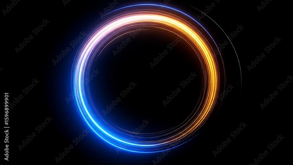 Abstract Neon Circle Motion Graphic Design