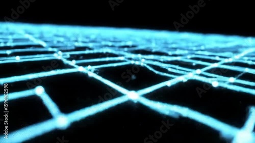 Abstract network pattern, glowing lines and dots