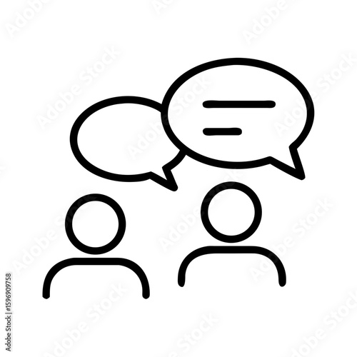 Group chat flat icon in blue and white, messaging concept