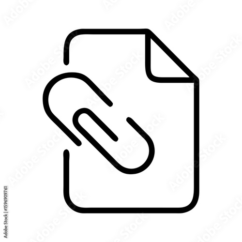 Attach file icon in minimalist design with paperclip and document symbol