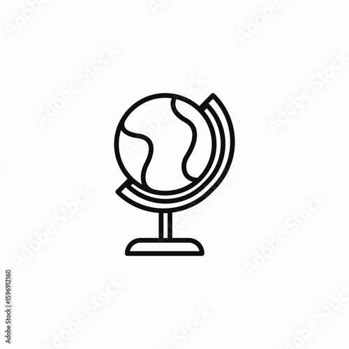 table globe icon sign vector