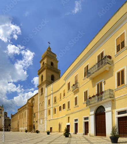 Quadro em tela Glimpse of historic center of Gravina in Puglia, Apulia region in southern Italy: view of bell tower of cathedral