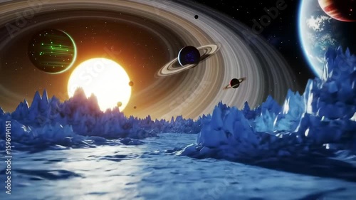 Alien Ice Planet Landscape