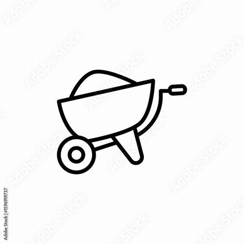 garden cart carriage icon sign vector