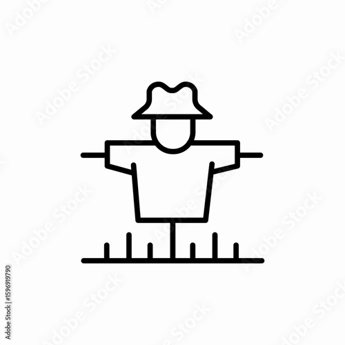 garden scarecrow icon sign vector