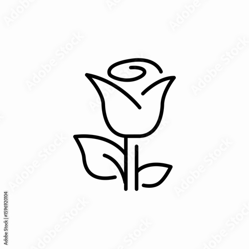 rose flower icon sign vector