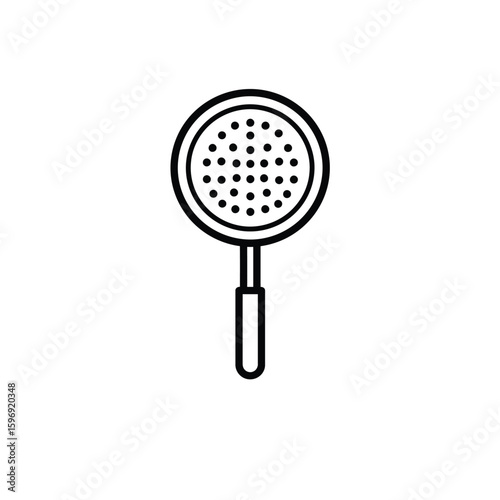 Strainer Icon Black and White Minimalist Design for Kitchen Utensils and Cooking Equipment Culinary Preparation Tool