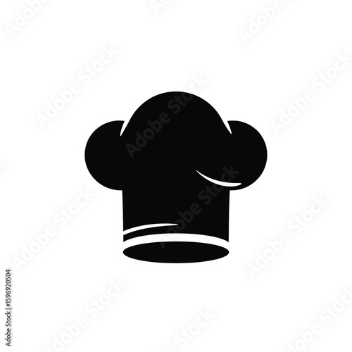 Chef hat icon illustration in black and white for culinary creations and gourmet cuisine experiences great for cooking content