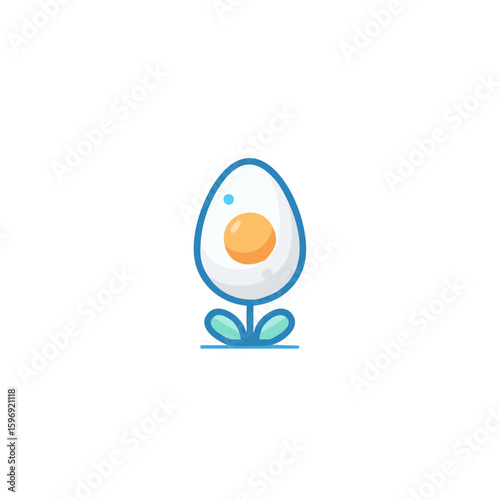 Egg flower: fertility clinic, reproductive health, ivf, healthy pregnancy, nutrition, medical icon