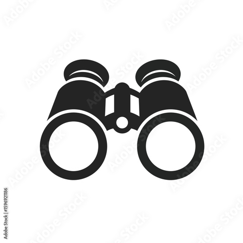 Black binoculars on a clean white background perfect for design and visual projects illustration vision concept perspective equipment