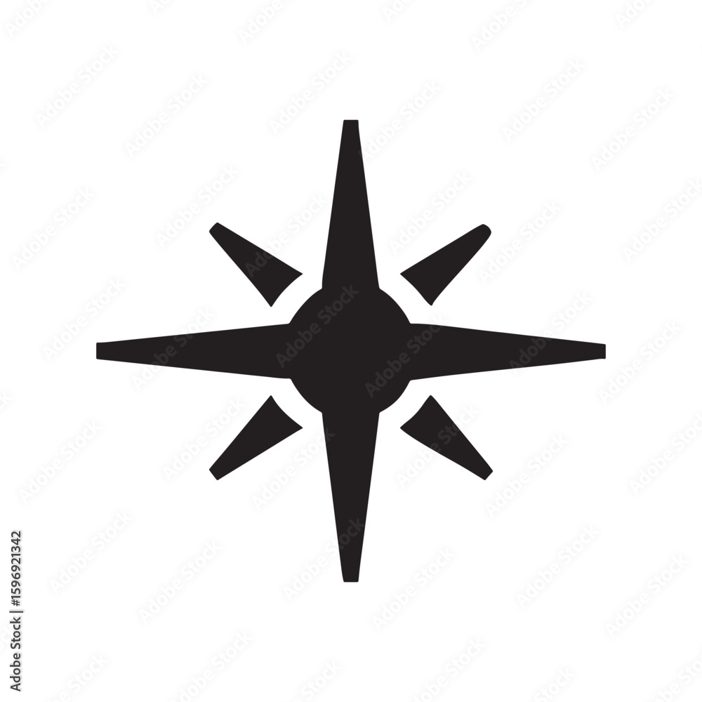 Gold shiny 3D compass rose with stars, a Christmas holiday decoration, isolated on a white background Gold shiny 3D compass rose with stars, a Christmas holiday decoration, isolated on a white background