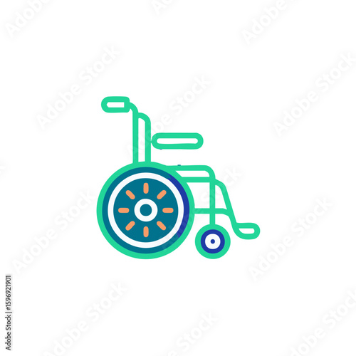 Wheelchair medical equipment: mobility aid, disability support, healthcare illustration