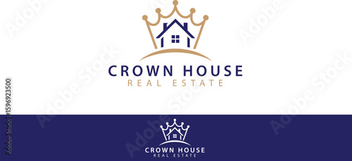 Crown house real estate logo design for property investment and home sales company branding identity