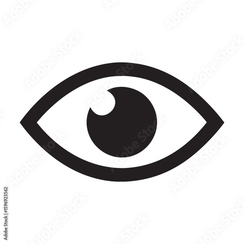 Human eye vector icon for a sharp vision illustration
