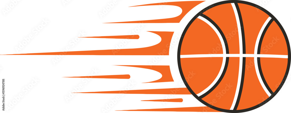 Obraz premium Basketball vector illustration with motion trails for sports logo and graphic design needs